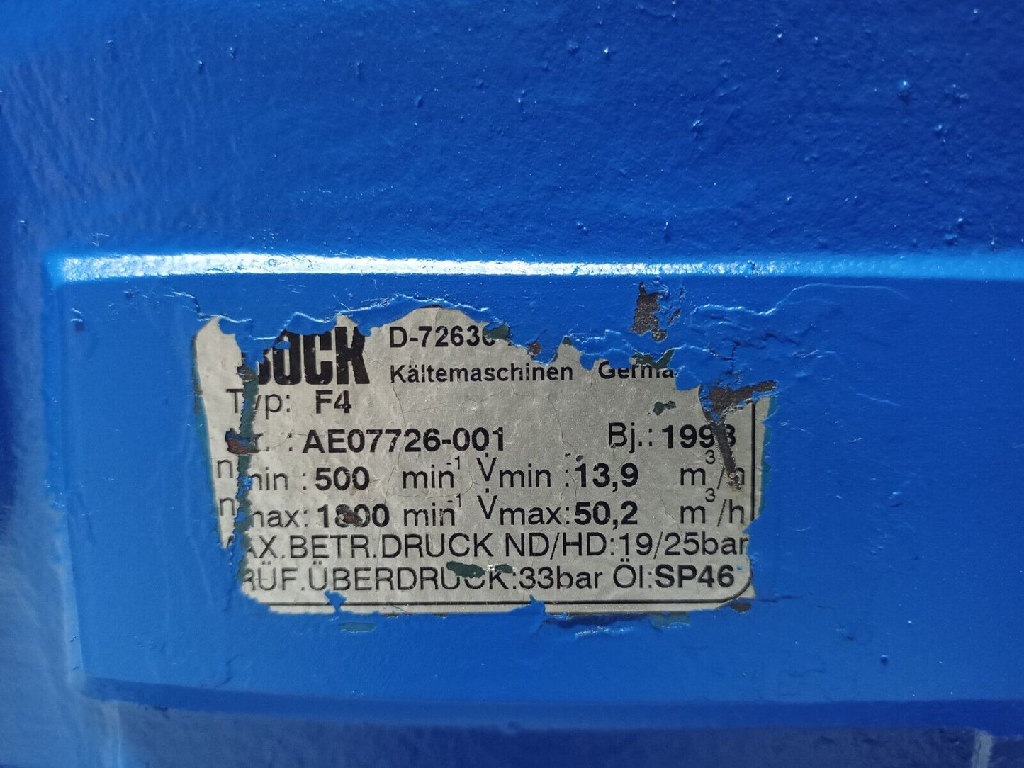 Bock F4 Open type Refrigeration Compressor - Tested