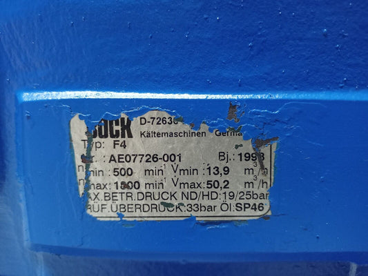 Bock F4 Open type Refrigeration Compressor - Tested
