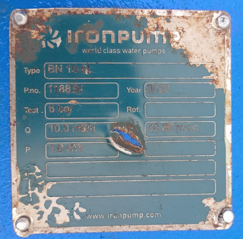 Iron pump BN 10-6L Progressive cavity single screw pump - Mfg.2020