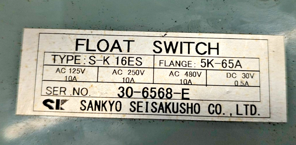 Sankyo Seisakusho S-K 16ES Float level switch Flange 5K-65A - NEW