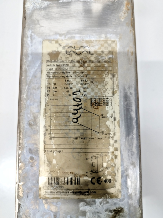 Alfa Laval CB27-50M Tamrotor NT5306 After Cooler Brazed Plate Heat Exchanger