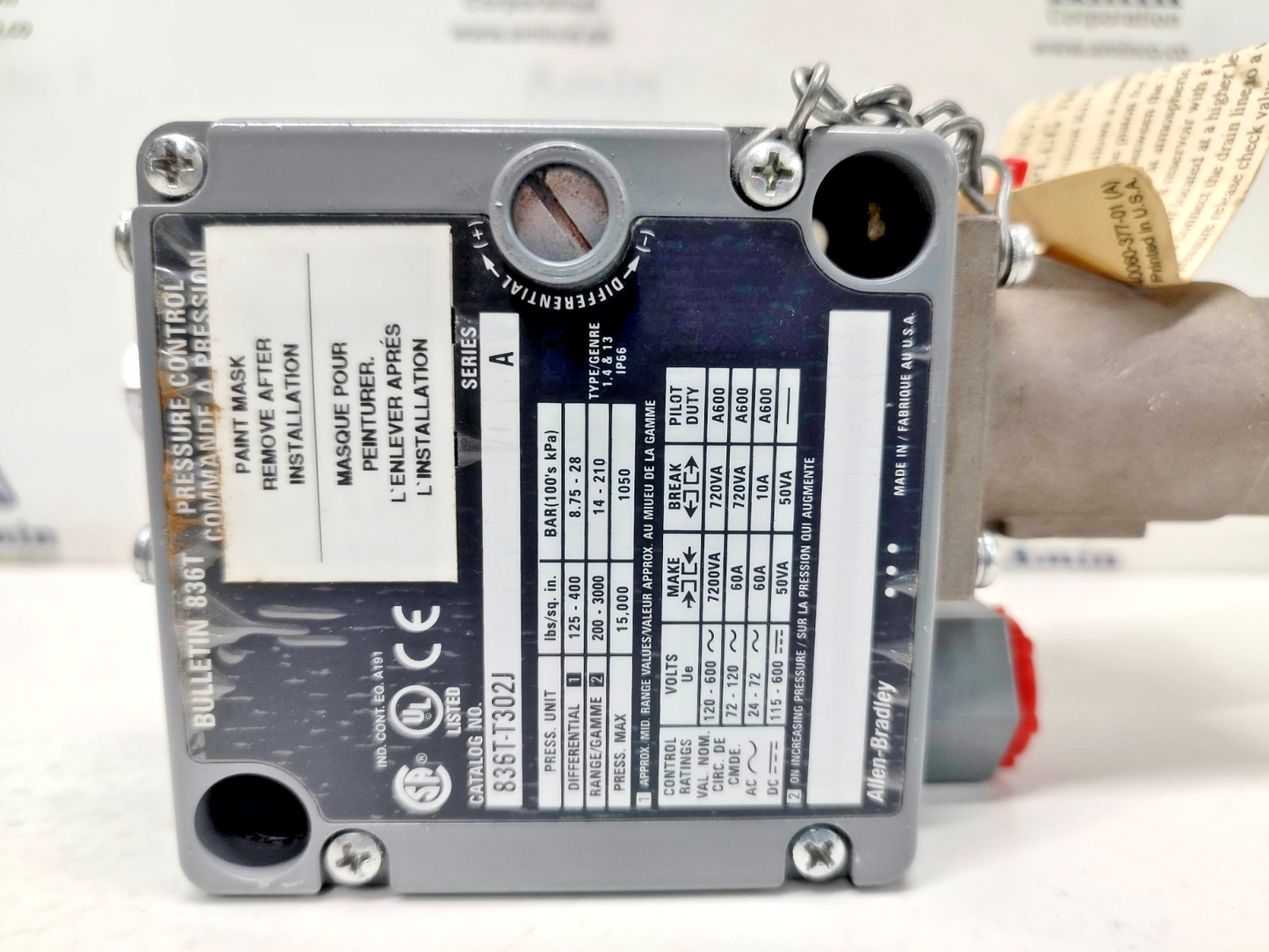 Allen-Bradley 836T-T302J Series-A Pressure Control Switch - NEW Free Shipping