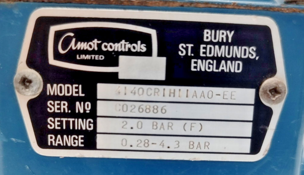 Amot Controls 4140CR1H11AA0-EE Range: 0.28-4.3 bar Pressure Switch - NEW