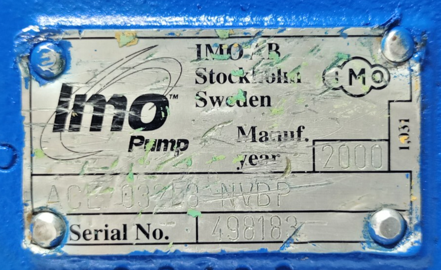 IMO ACE 032L3 NVBP Triple Screw Pump - Refurbished & Tested