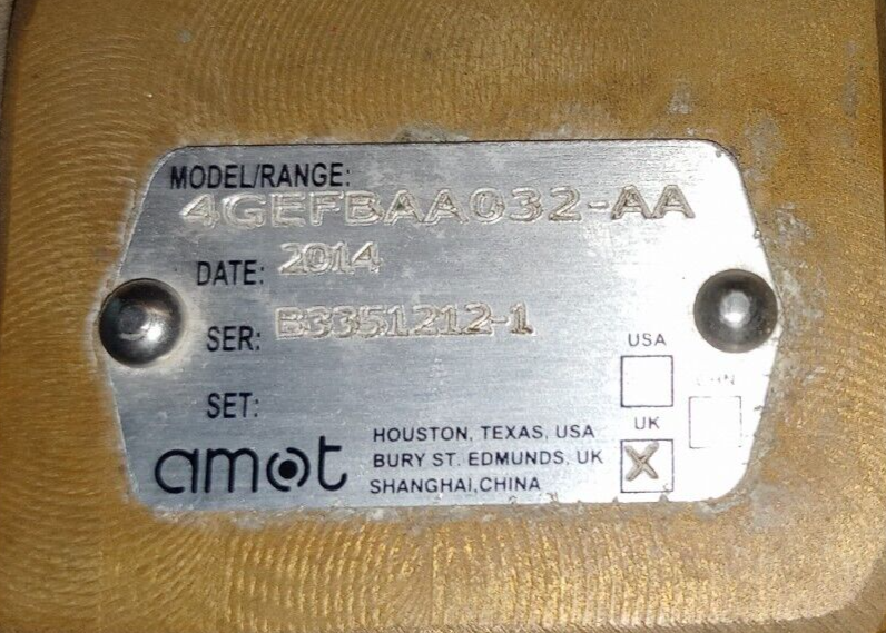 Amot CompACT EA100 Electric Actuator EA10017S2200-AA with 4GEFBAA032-AA Valve