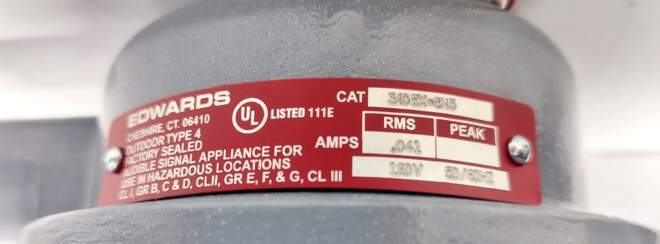 Edwards Signaling 340EX-8N5 Audible Signaling Device 120V, 50/60Hz - NEW
