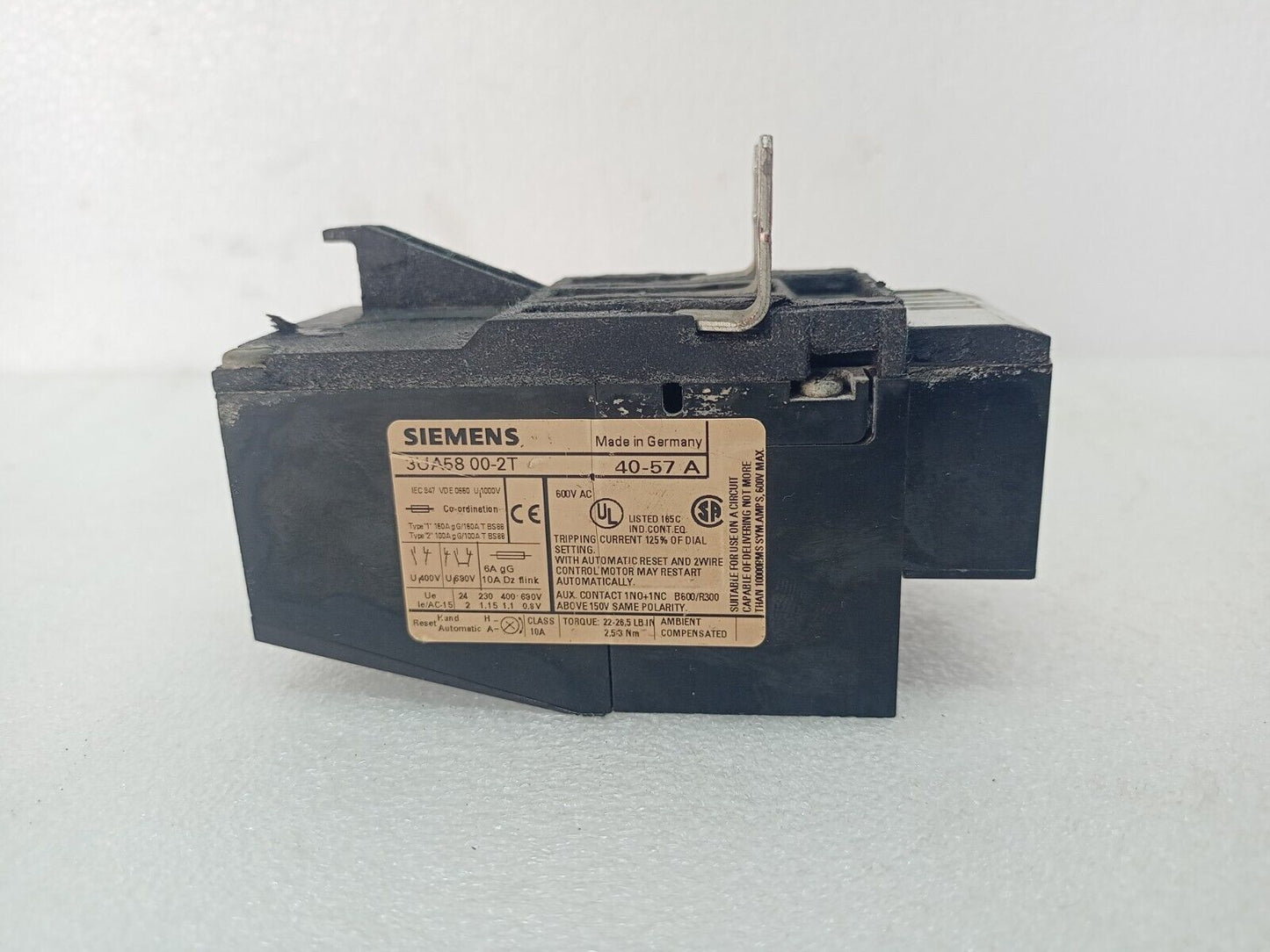 Siemens 3UA5800-2T THERMAL DELAYED OVERLOAD RELAY