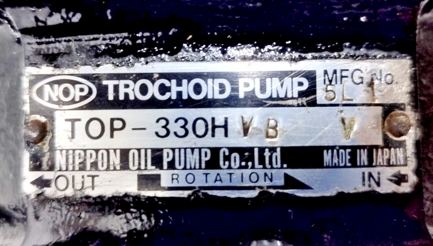 Nippon oil pump TOP-330HVB Trochoid pump - Pressure Tested