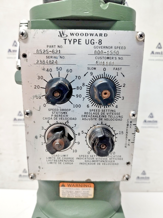 Woodward UG-8 Governor part No. : 8525-621 RPM: 800-1550 - TESTED
