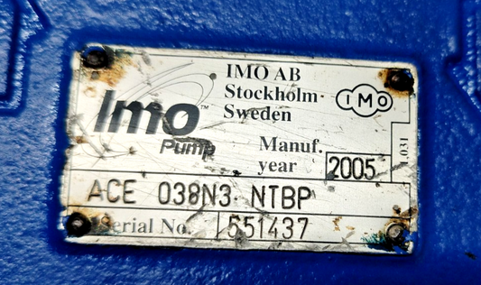 IMO Pump ACE 038N3 NTBP Triple Screw Pump - Refurbished & Tested #2
