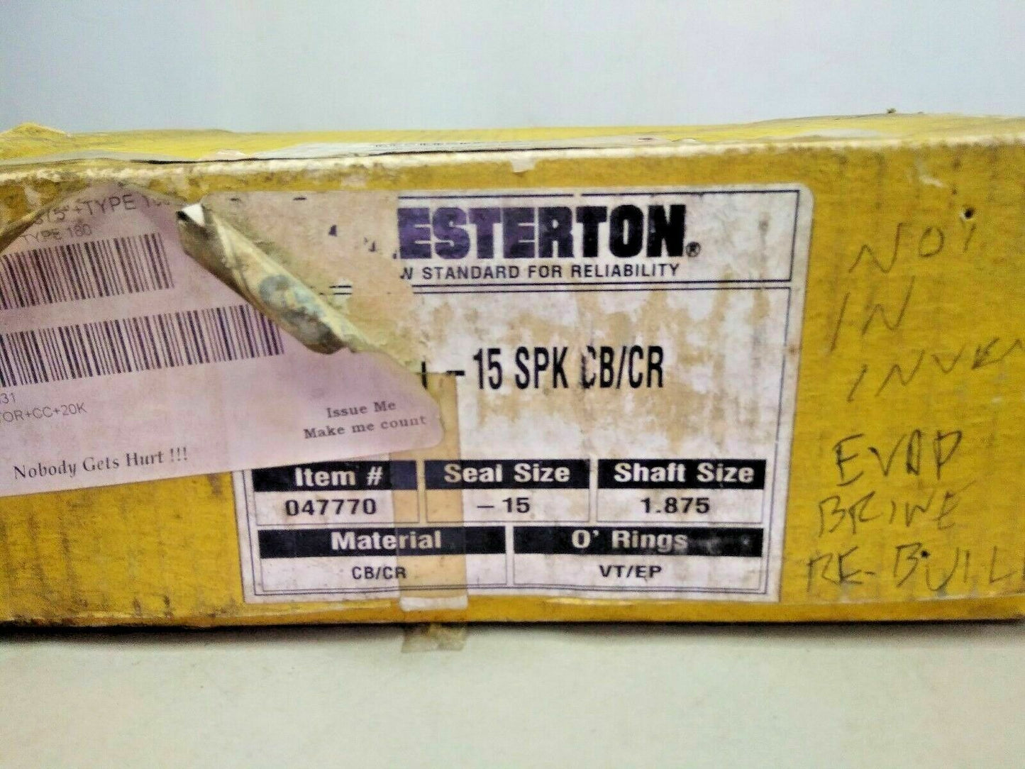 Chesterton 123-1-15 SPK CB/CR Spare Seal Kit - NEW