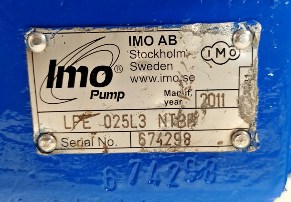 IMO Pump LPE 025L3 NTBP Triple screw pump