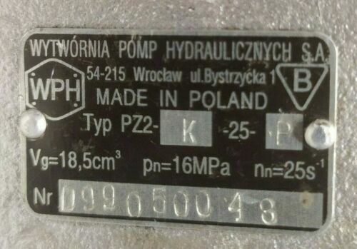 WPH-Wytwornia Pomp Hydrauliczynch PZ2-K-25-P Hydraulic gear pump - NEW