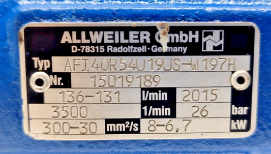 Allweiler AFI40 R54U19US-W197H Triple screw pump - New