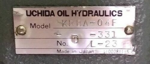 Uchida Oil Hydraulics KRBA -04F Hydraulic Valve
