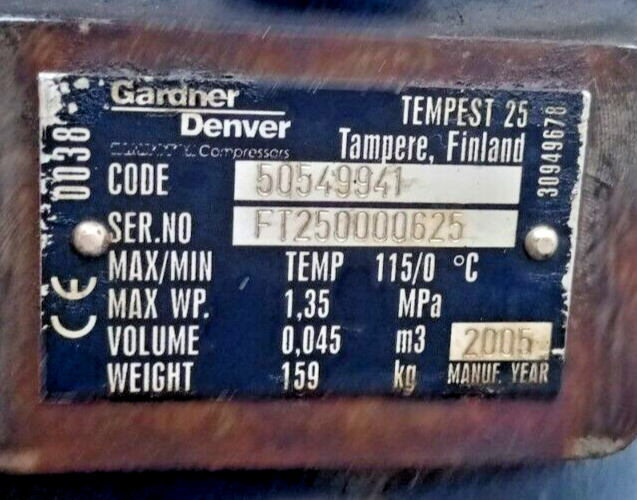 Tamrotor Marine Compressor TEMPEST25 Code: 50549941 For E25 Screw Air Compressor