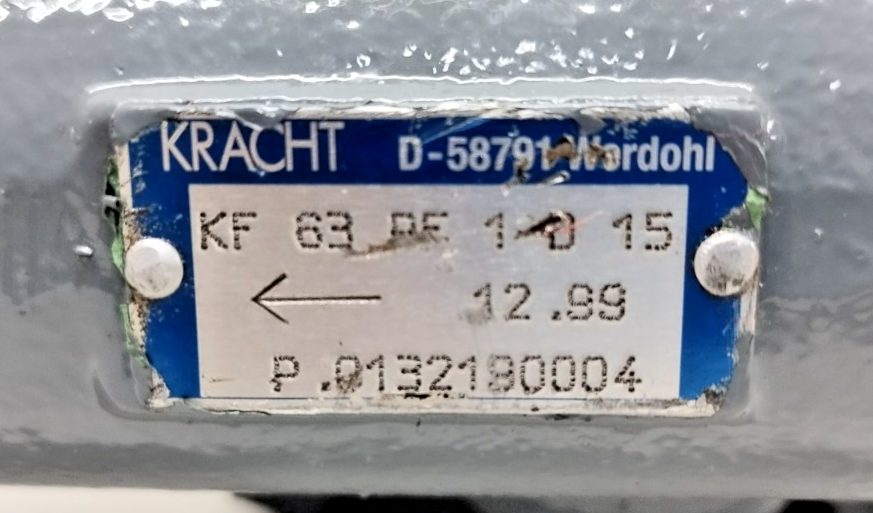 Kracht KF63 RF1-D15 Hydraulic Gear Pump - Refurbished & tested