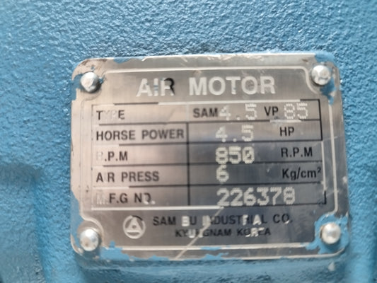 SAM-4.5VP 85 850rpm SAM BU INDUSTRIAL . CO. AIR MOTOTR - TESTED