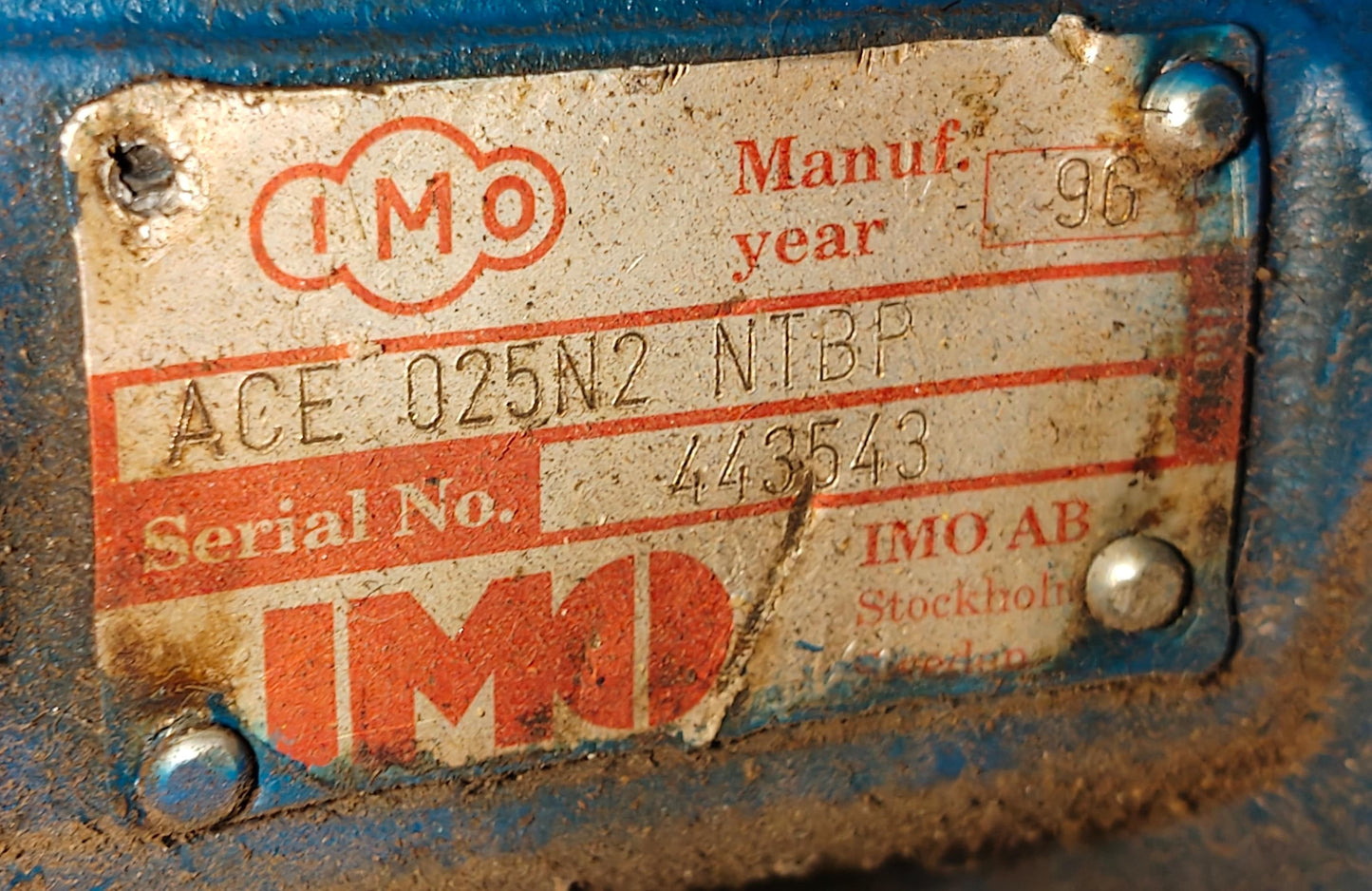 IMO Pump ACE 025N2 NTBP Triple screw Oil Pump - Pressure Tested