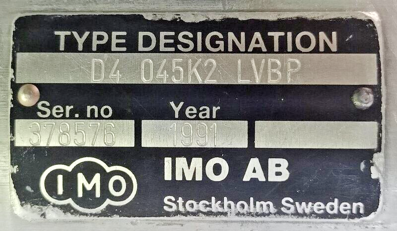IMO pump D4 045K2 LVBP Triple screw pump