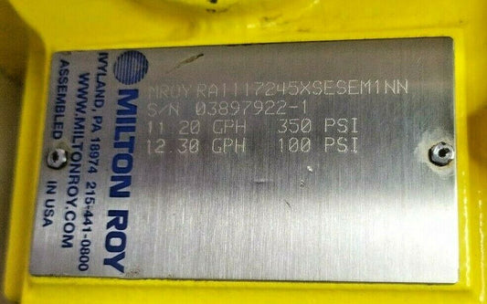 Milton Roy MROY RA1117245XSESEM1NN Metering pump - NEW