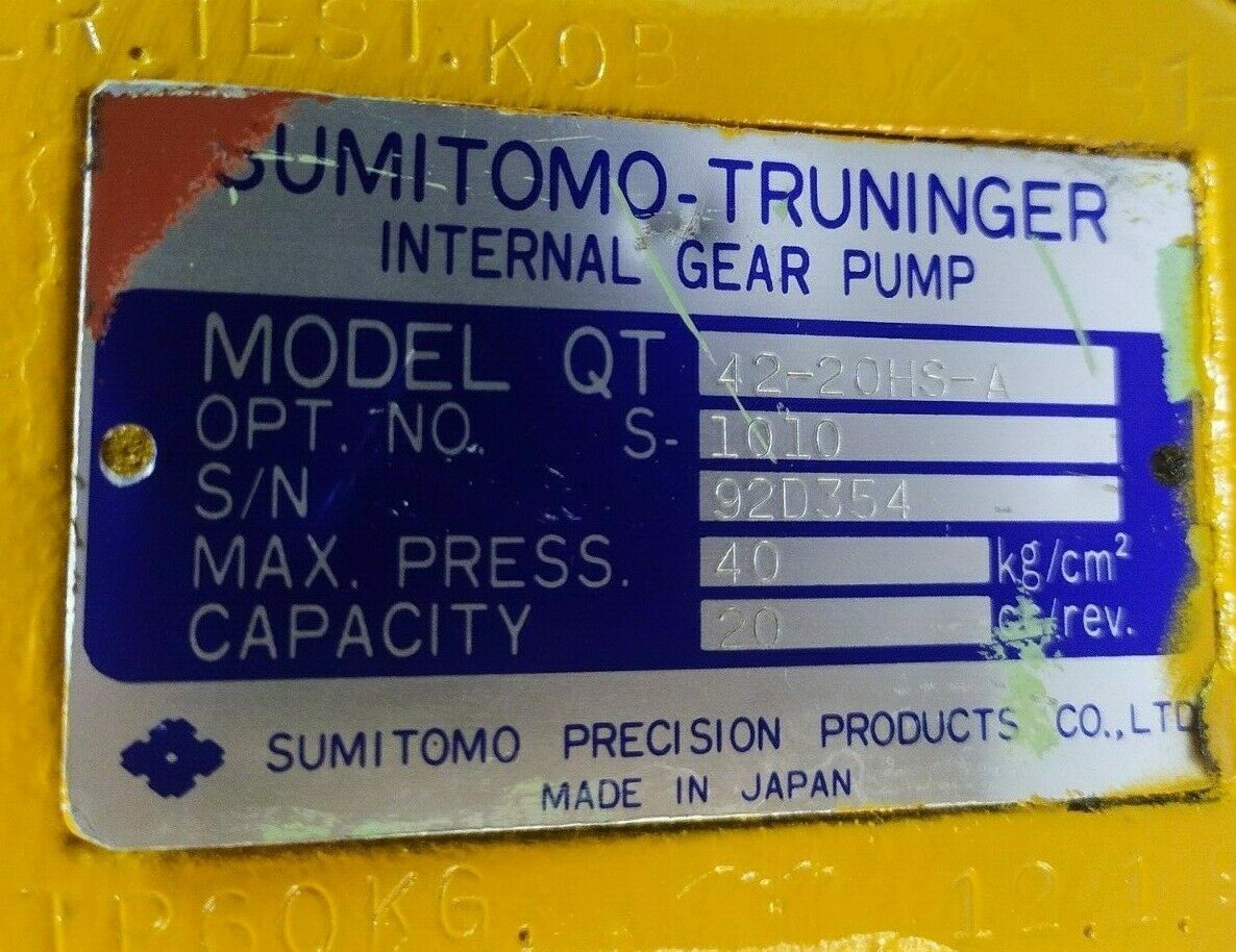 Sumitomo-Truninger QT-42-20HS-A Internal gear pump - PRESSURE TESTED