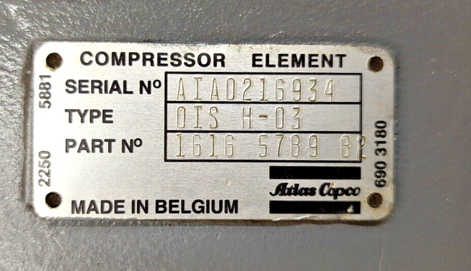 Atlas Copco OIS H-03 Air end part no.: 1616578982 Screw Air Compressor