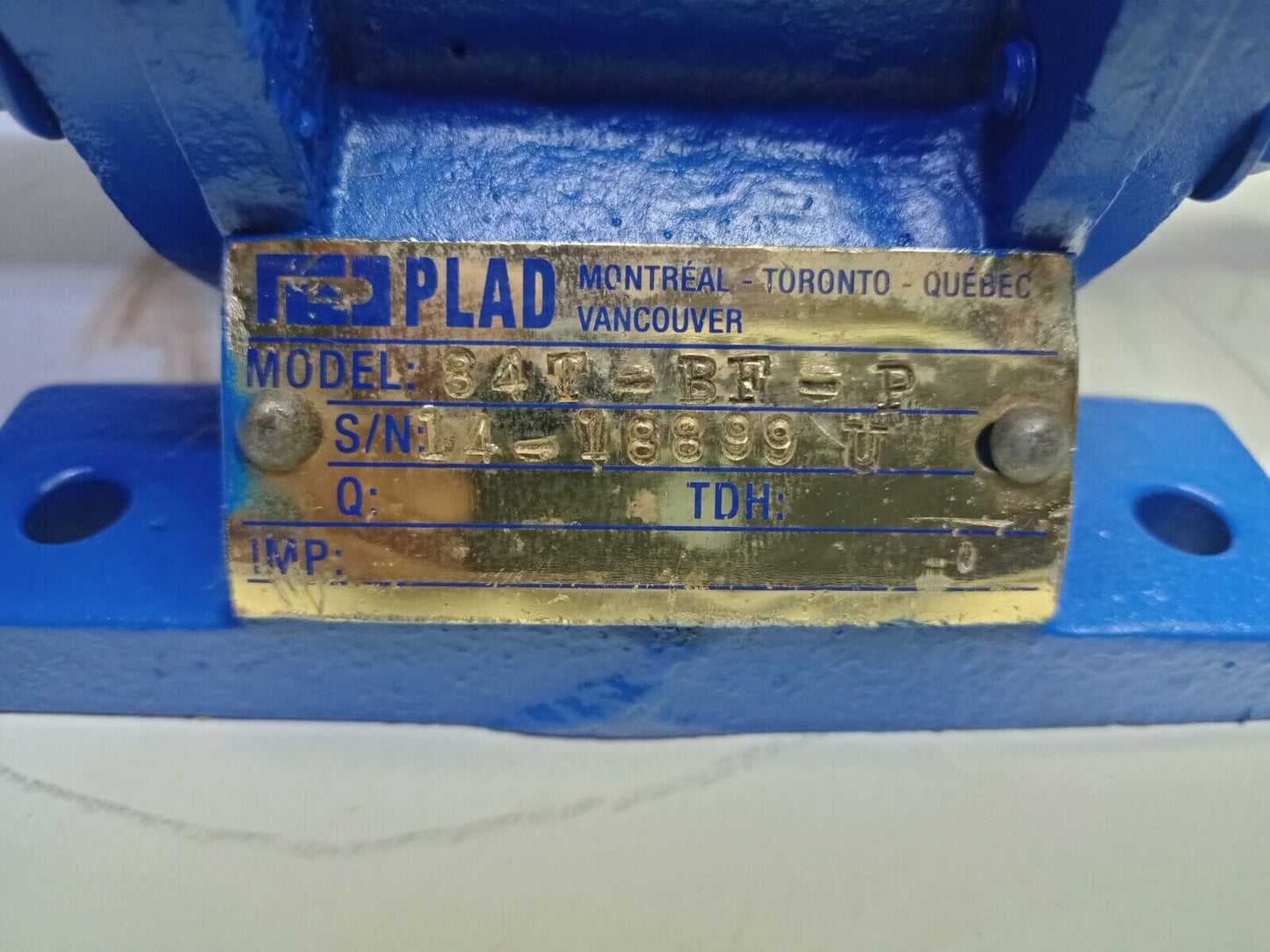Plad 84T-BF-P Centrifugal pump