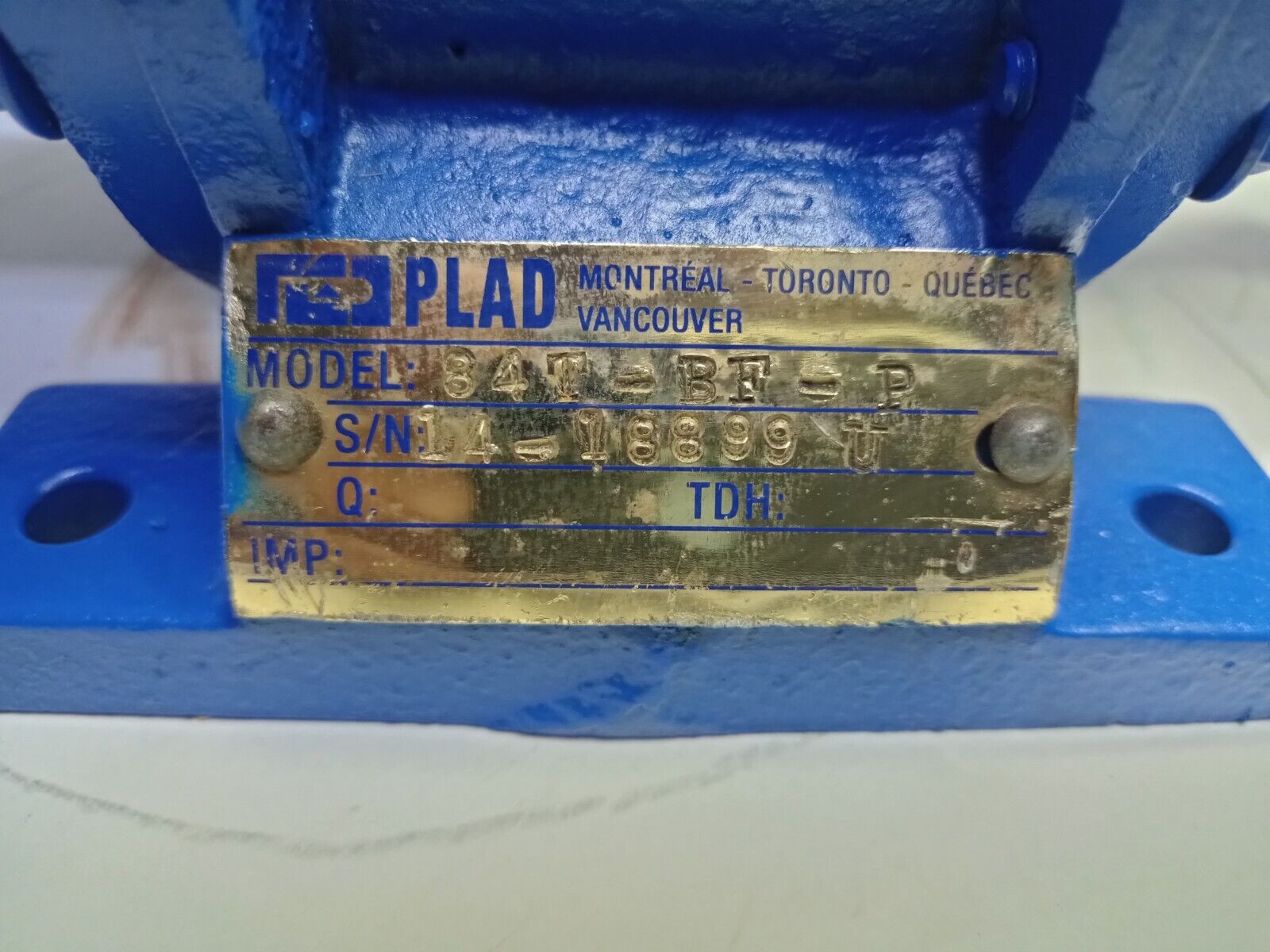 Plad 84T-BF-P Centrifugal pump