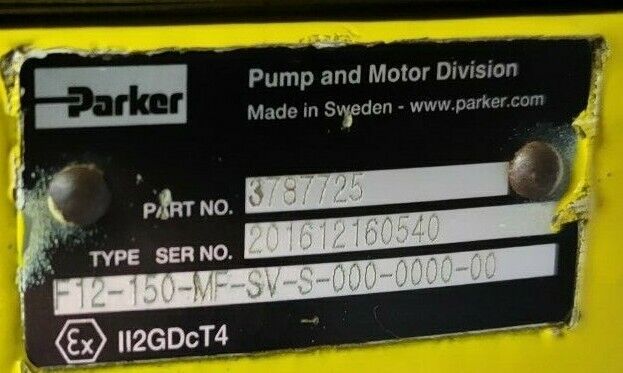 Parker F12-150-MF-SV-S-000-0000-00 Hydraulic Motor Part No.: 3787725 - NEW