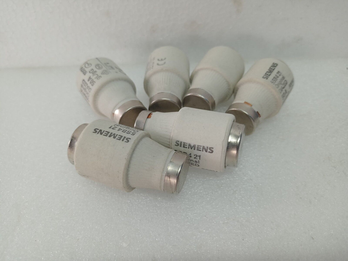Siemens 5SB421 Original Diazed 50A Fuses 500V gL/gG - NEW (Lot of 6pcs)