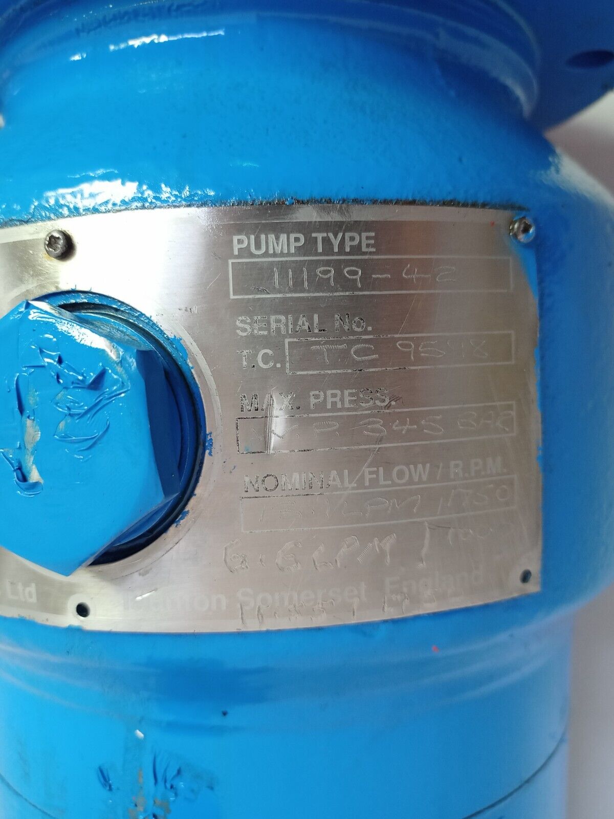 Marshalsea hydraulics pump type: 11199-42 Hydraulic high pressure piston pump
