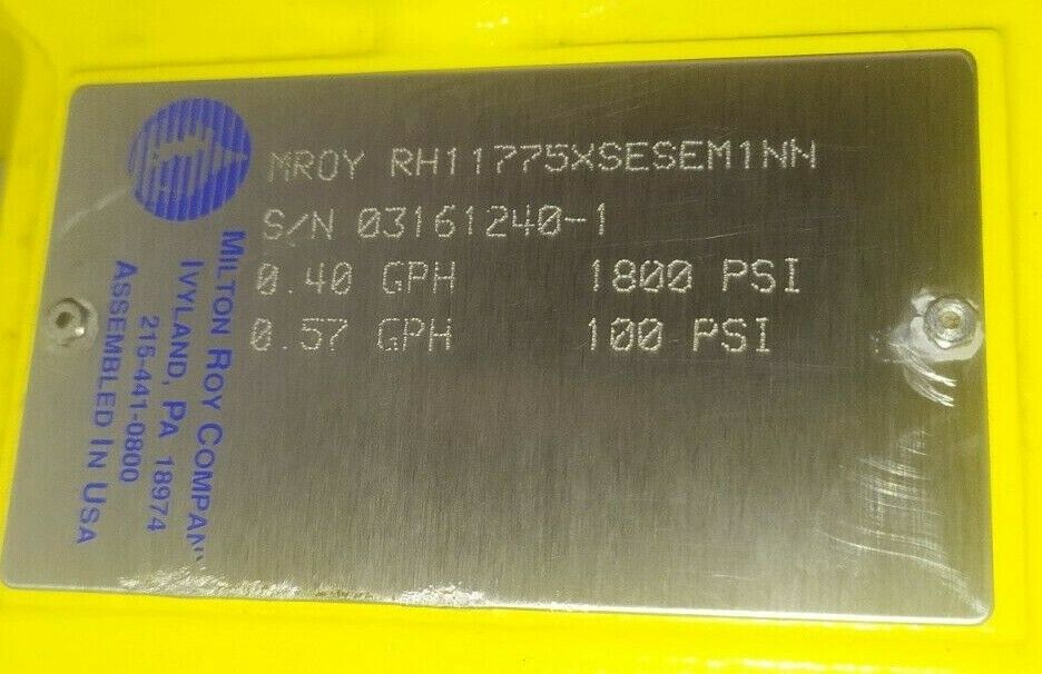 Milton Roy MROY RH11775XSESEM1NN Metering pump - NEW