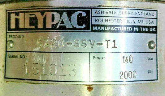 Heypac GX20-SSV-T1 Air driven Hydraulic pump - TESTED PUMP