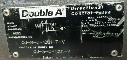 Double-A QJ-8-C-10B1-T-V with QJ-3-C-10D1-V Directional control valve - NEW