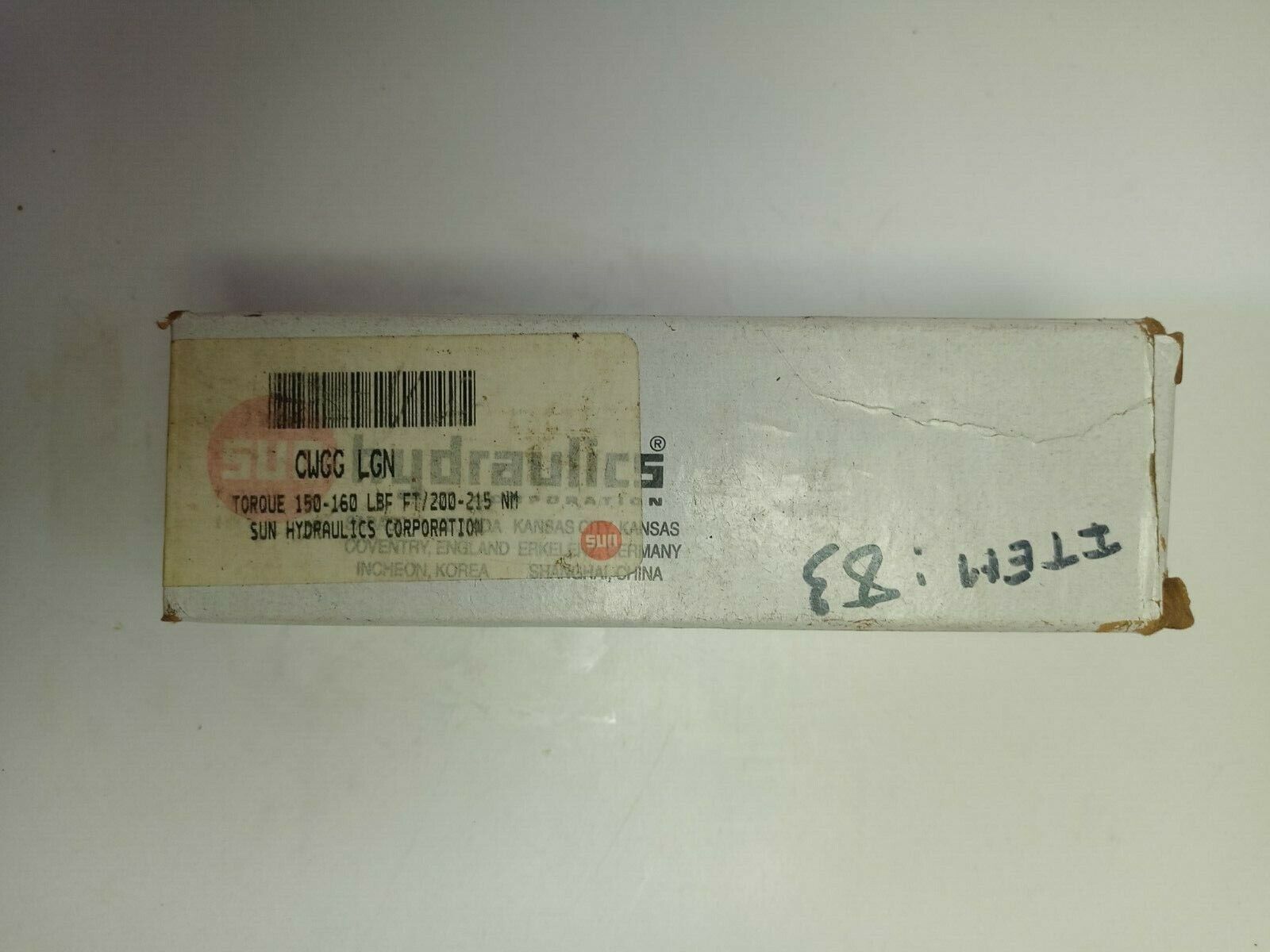 Sun hydraulics CWGG-LGN Counterbalance valve 5:1 pilot ratio CWGGLGN - NEW