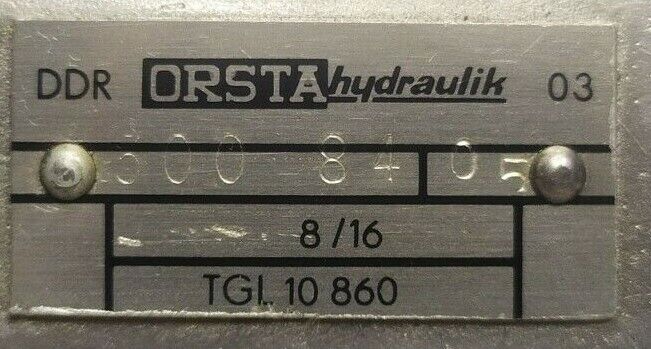Orsta 8/16 TGL10860 Hydraulic Gear pump