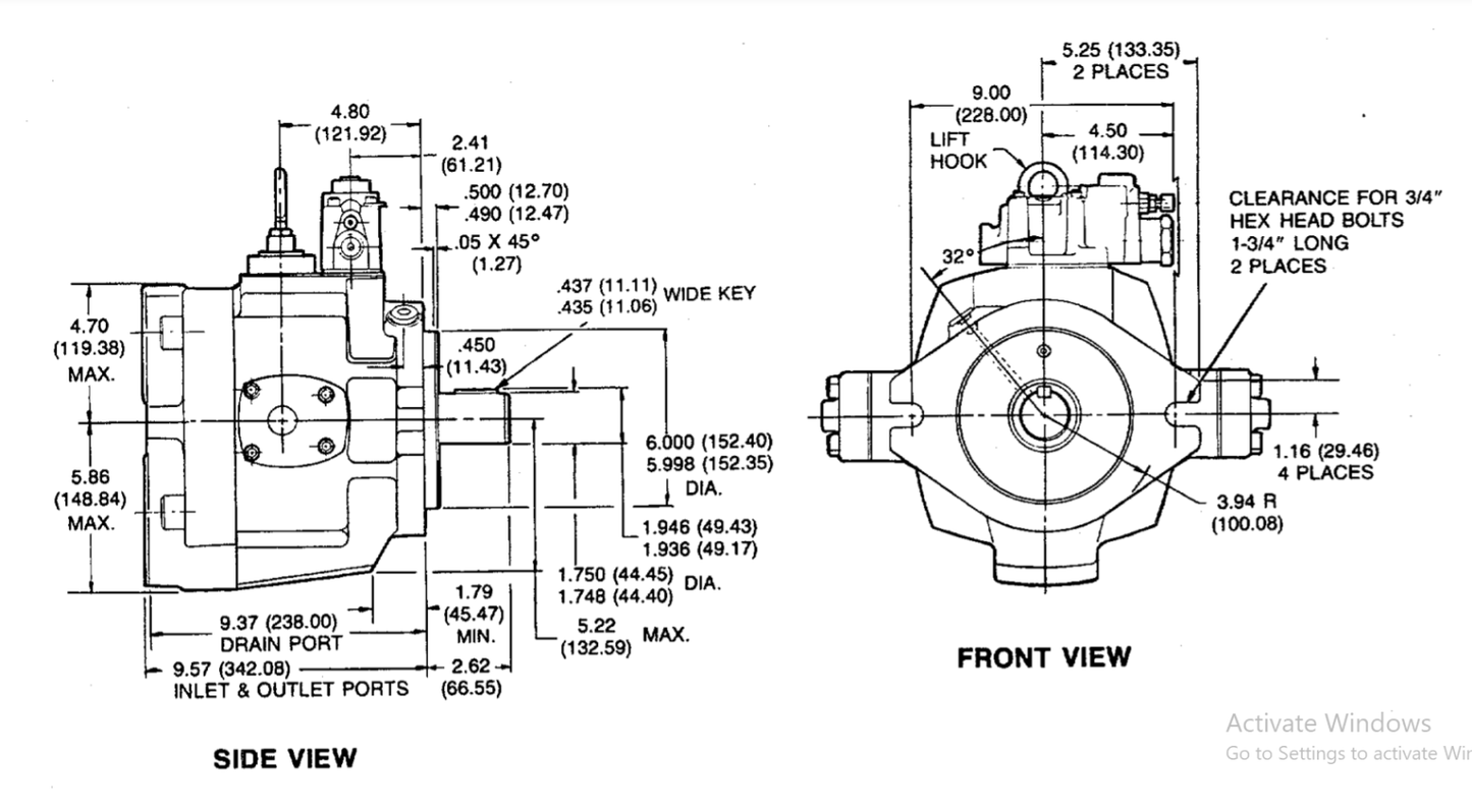 Parker Denison PVV 125-20-R-2-M-30 Hydraulic Vane pump