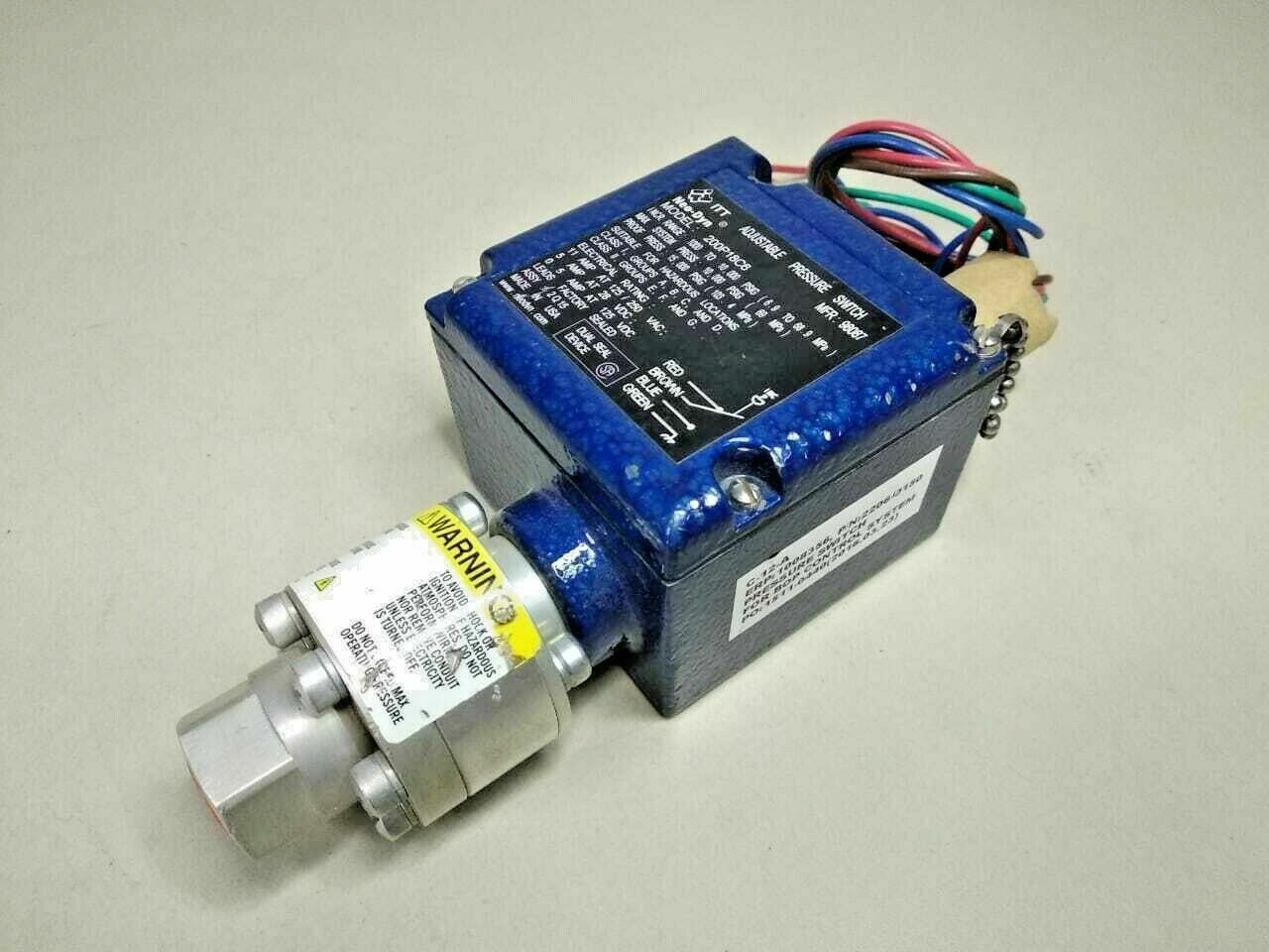 ITT Neo-Dyn Adjustable Pressure Switch Model: 200P18C6 Range: 1000-10,000 PSIG