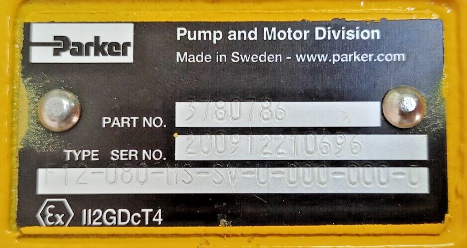 Parker F12-080-MS-SV-U-000-000-0 Hydraulic Motor Part No.: 3780786 - NEW