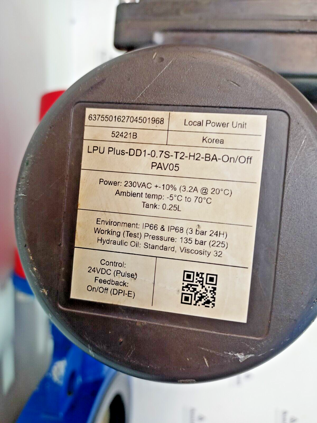 Damcos LPU plus-DD1-0.7S-T2-H2-BA-On/Off PAV05, BRC 500-B1 with DN250mm valve
