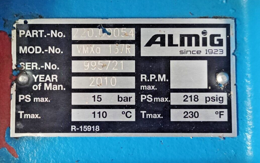 Almig VMXa 137 R (VMX 75RD) Rotary Screw Air Compressor 30-75 KW