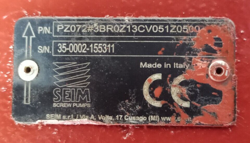 Seim screw pump PZ072#3 Triple screw pump PZ072#3BR0Z13CV051Z0500