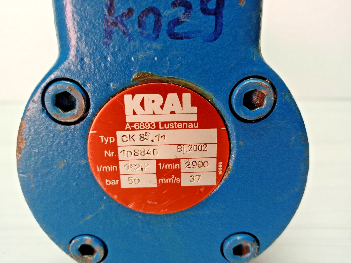 KRAL CK 85.11 Screw pump - Pressure Tested