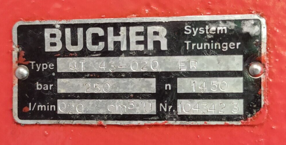 Bucher QT 43-020 ER Hydraulic Internal gear pump - PRESSURE TESTED