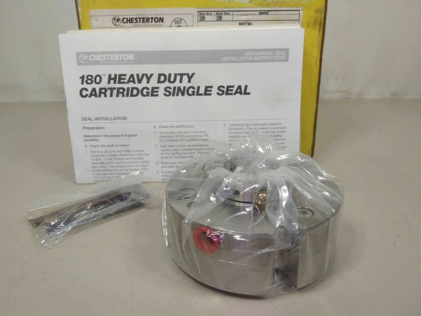 CHESTERTON 180WB HIGH RELIABILITY CARTRIDGE SINGLE SEAL SIZE-38 - NEW