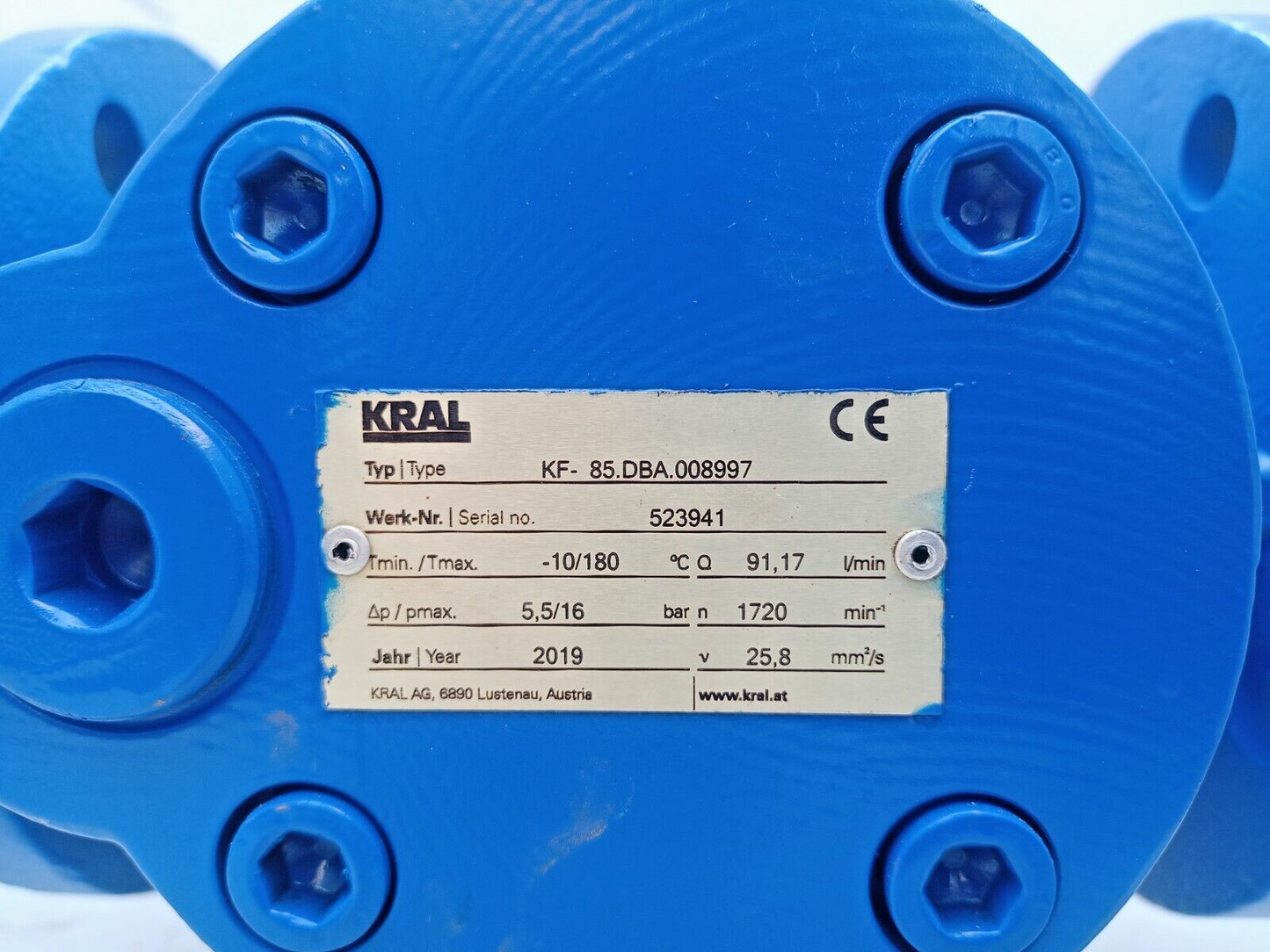 Kral KF-85.DBA.008997 Triple screw Magnetic coupling pump with Electric motor
