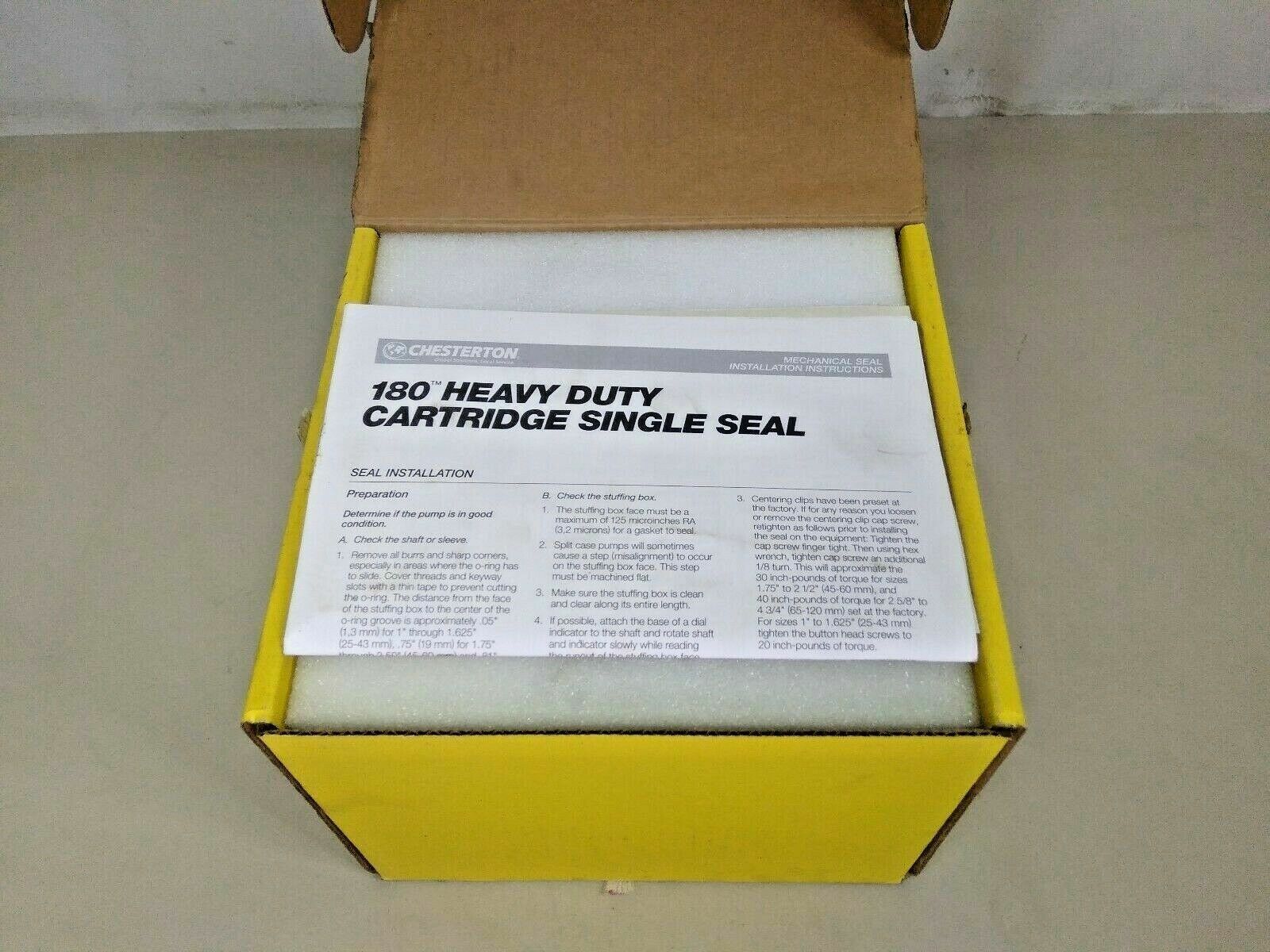 CHESTERTON 180WB HIGH RELIABILITY CARTRIDGE SINGLE SEAL SIZE-38 - NEW