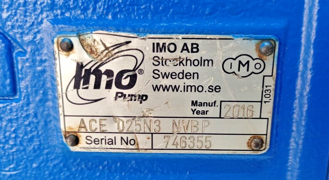 IMO Pump ACE 025N3 NVBP Triple screw oil pump - Refurbished and Tested