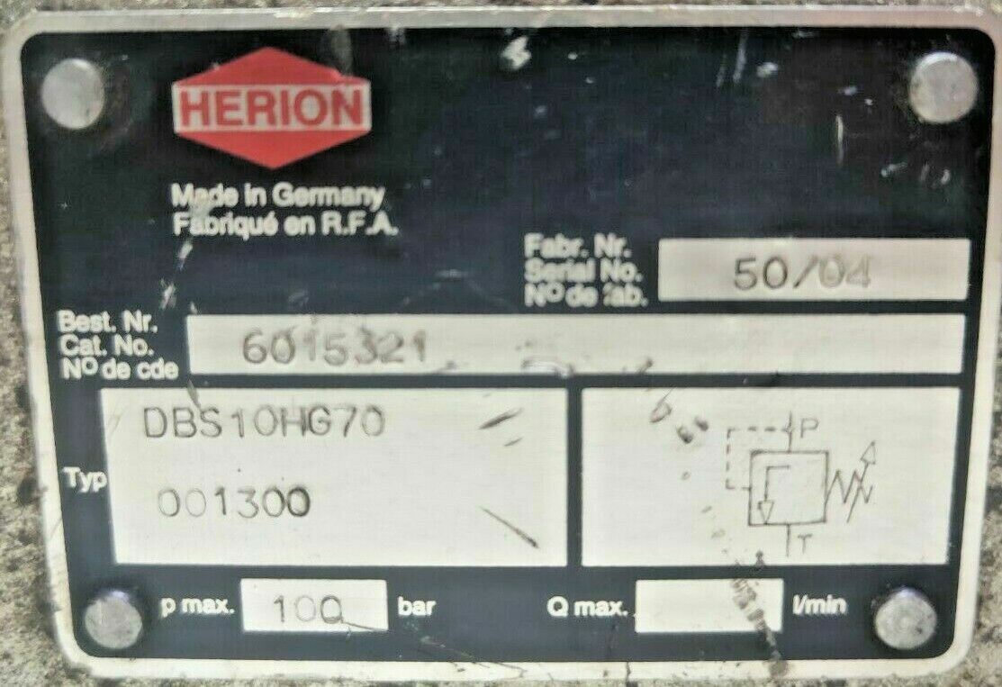 Herion DBS10HG70 001300 Pressure relief valve - NEW